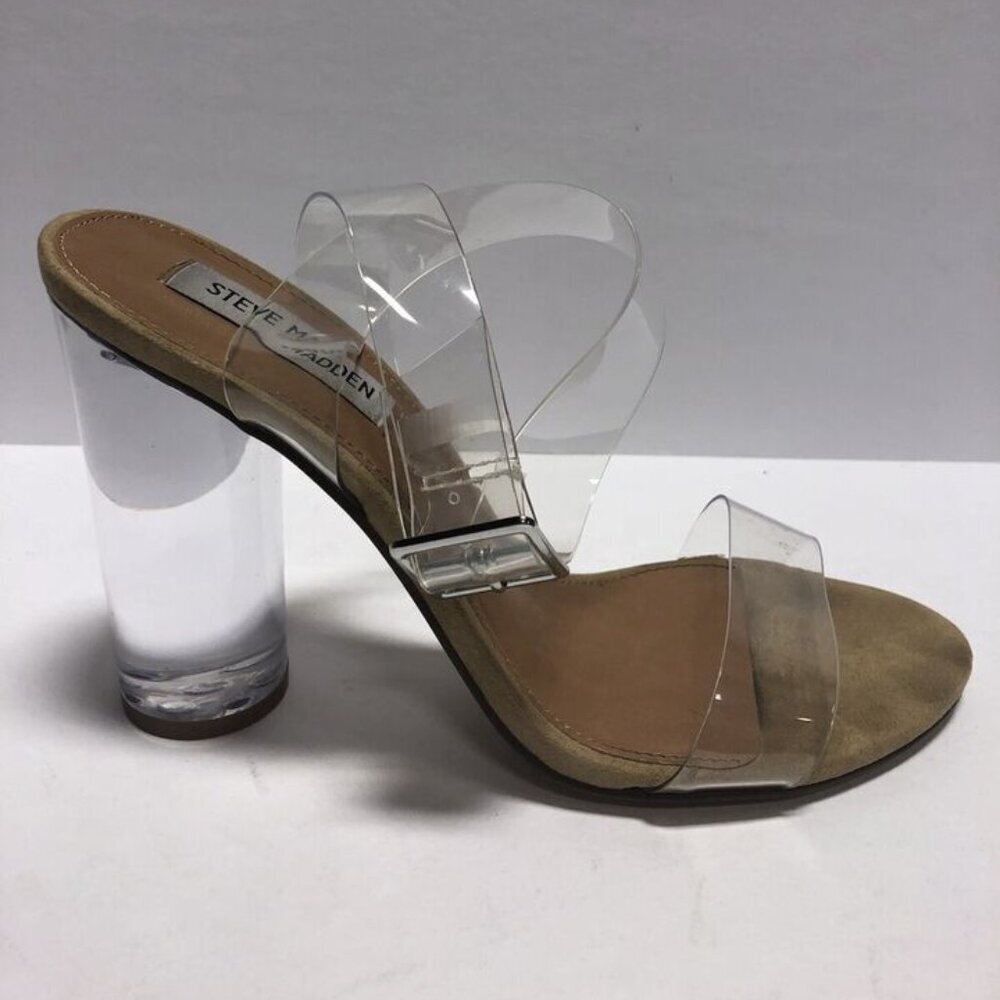 Steve Madden Women’s Clearer Clear Heeled Sandals, Size 8M